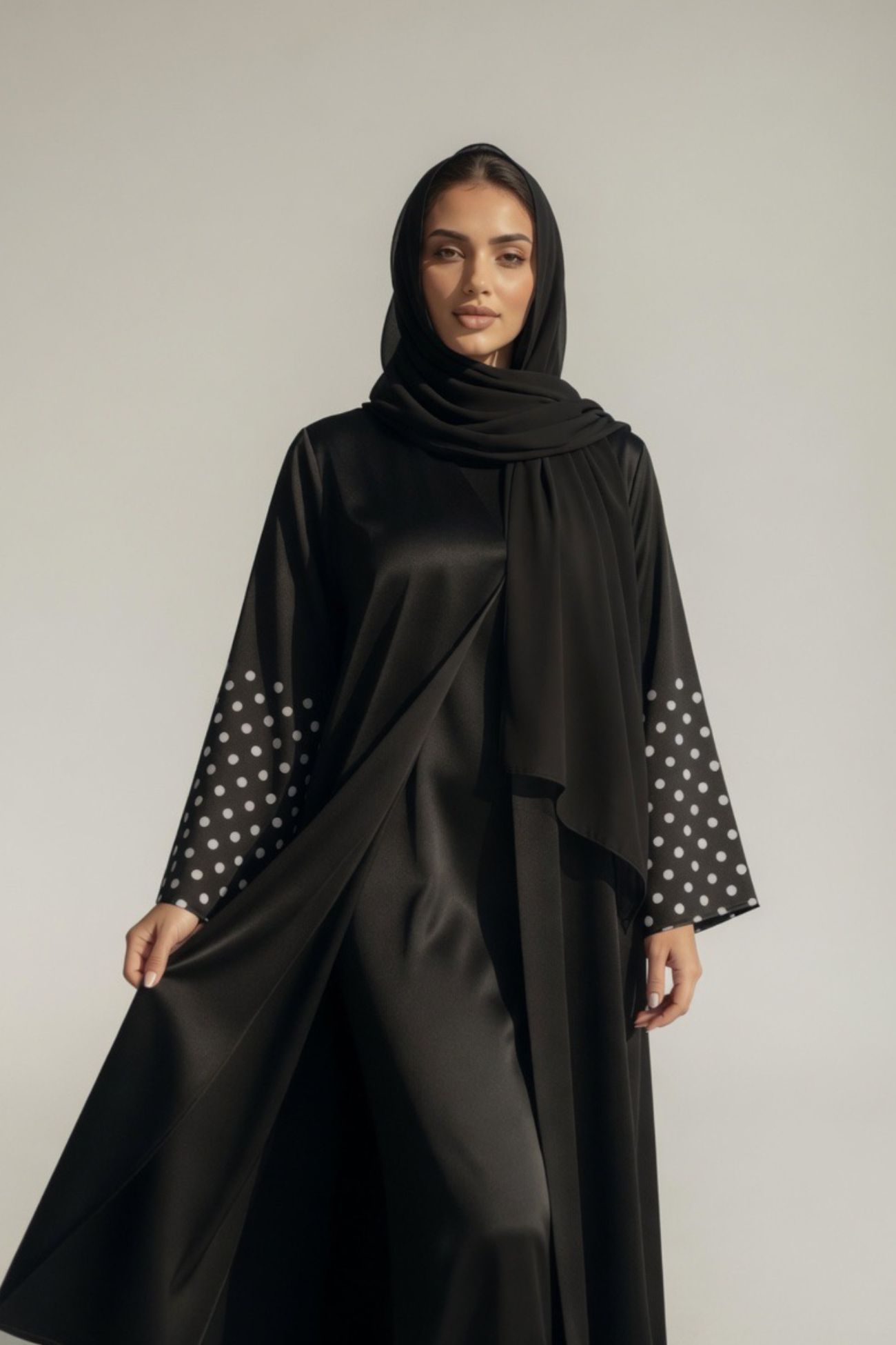 ABAYA BLACK DOTS