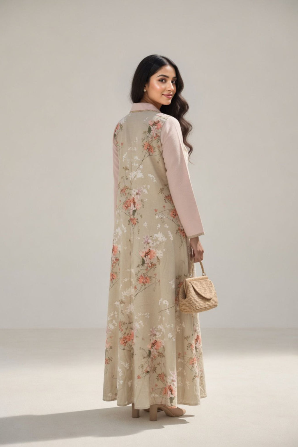 DRESS BACK DESIGN FLOWERS