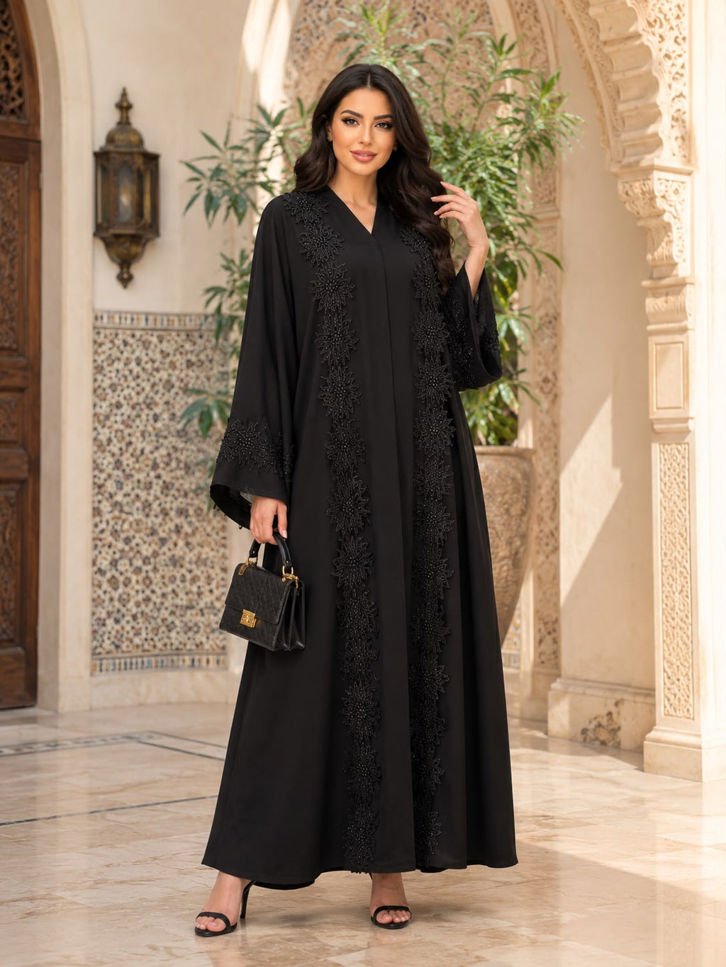 ABAYA FLOWER DESIGN LACE