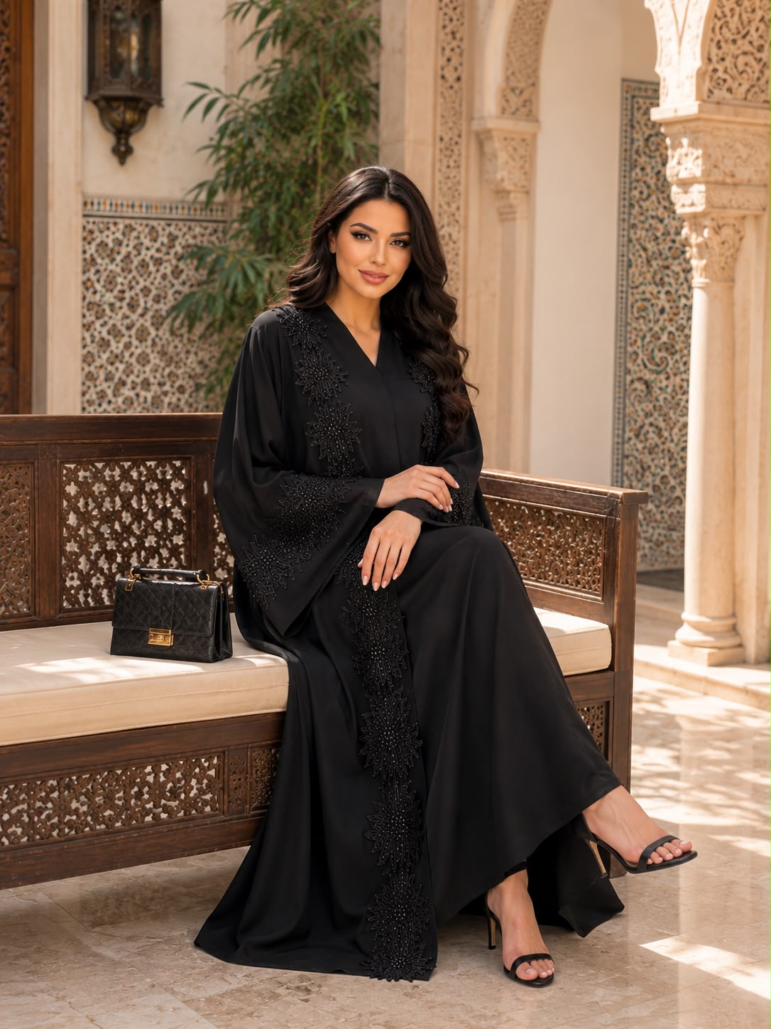 ABAYA FLOWER DESIGN LACE