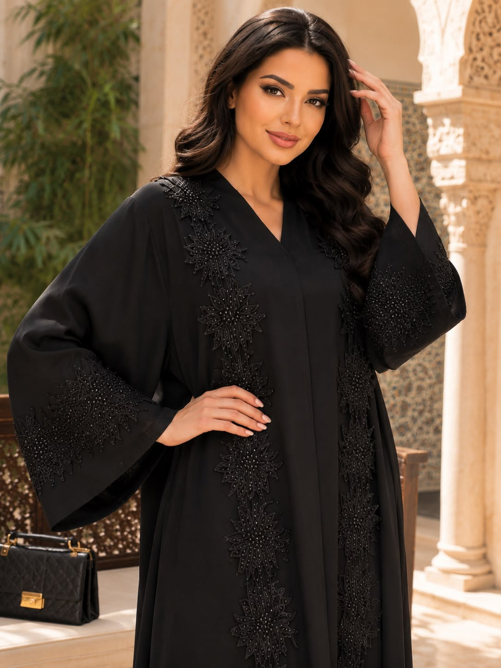 ABAYA FLOWER DESIGN LACE