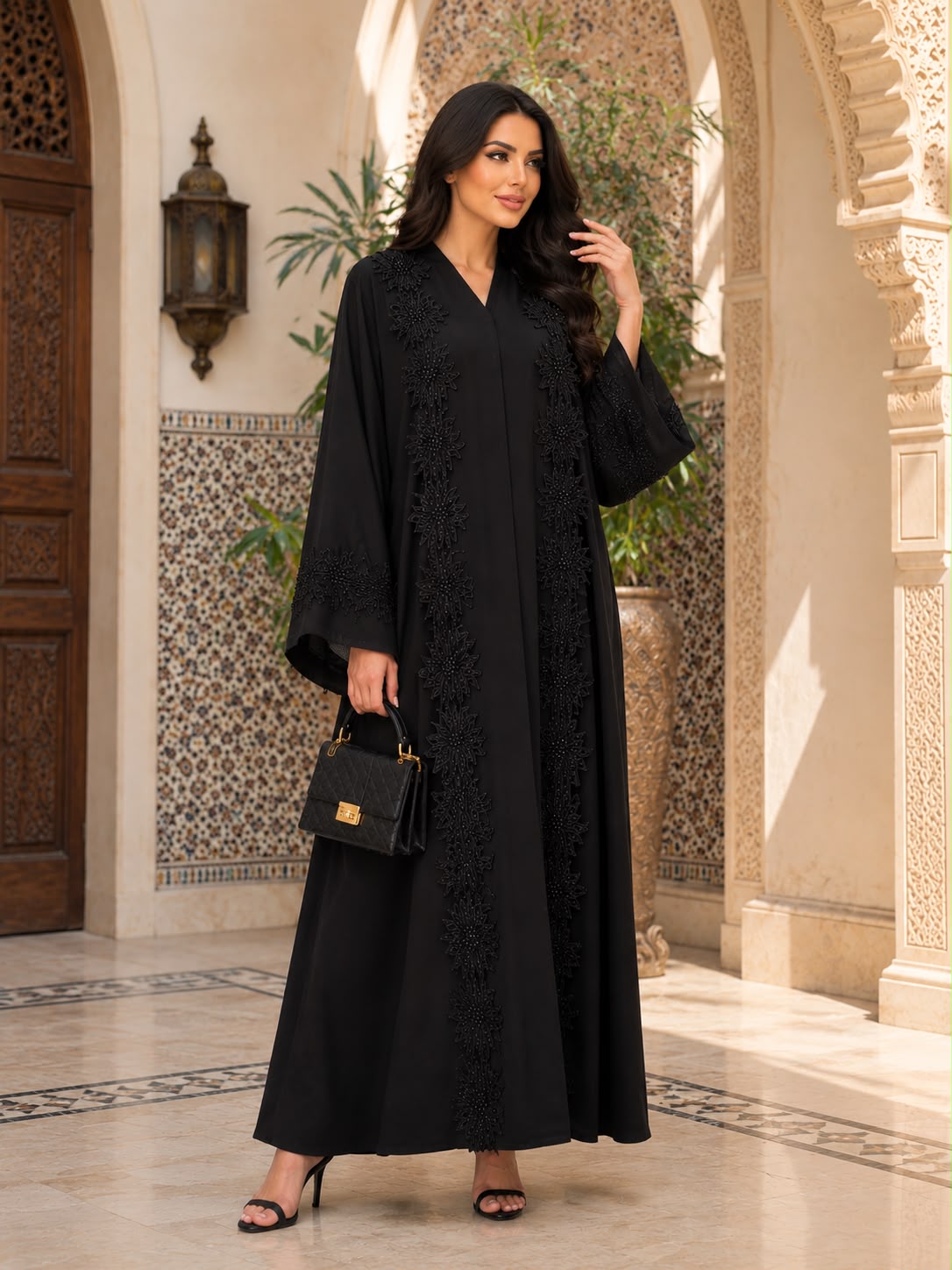 ABAYA FLOWER DESIGN LACE