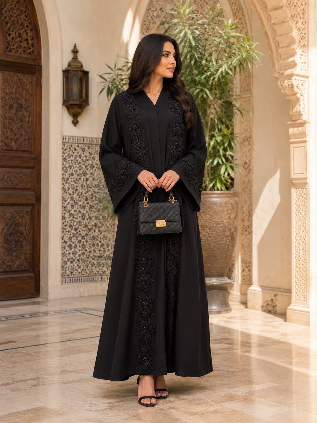 ABAYA FLOWER DESIGN LACE