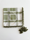 Dark Green & white Kufiya