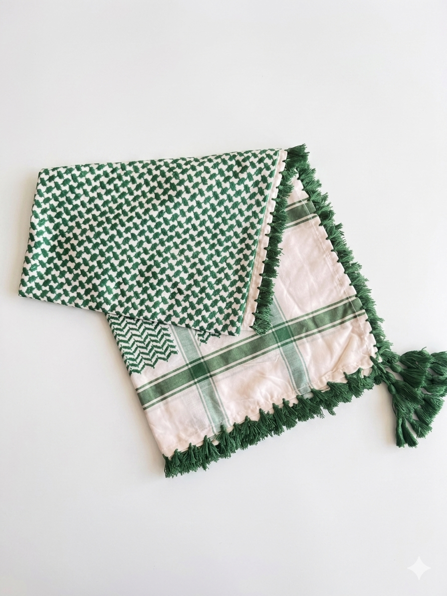 Light Green & White Kufiya