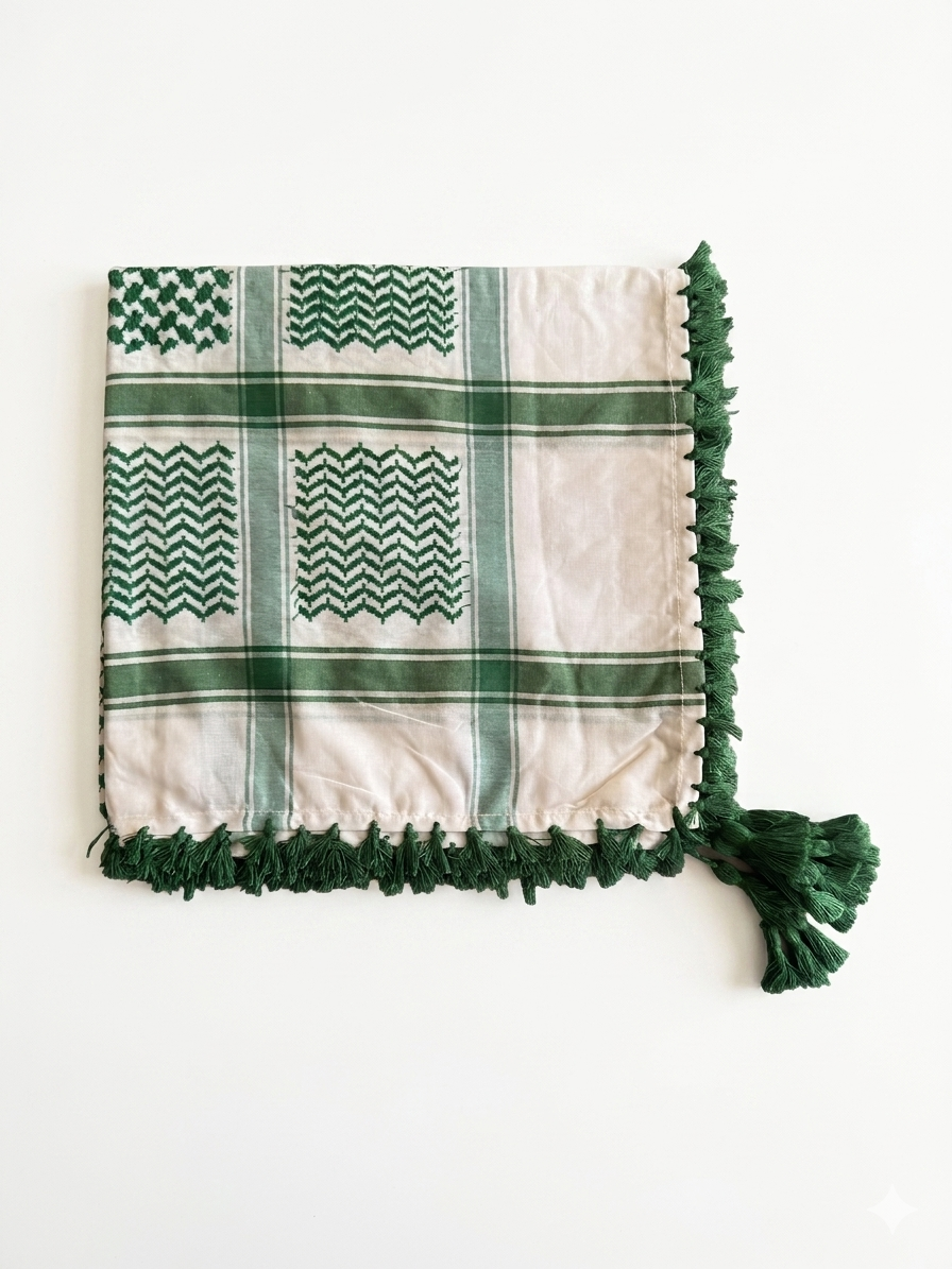 Light Green & White Kufiya