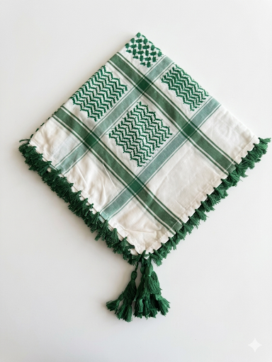 Light Green & White Kufiya