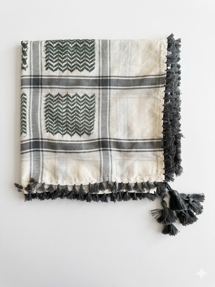 Grey & White Kufiya