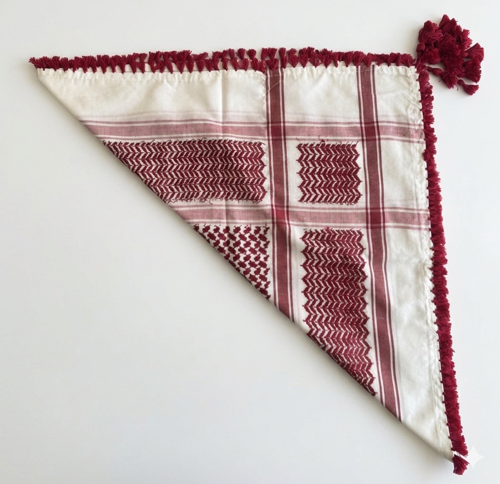 Dark Red & White Kufiya