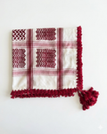 Dark Red & White Kufiya