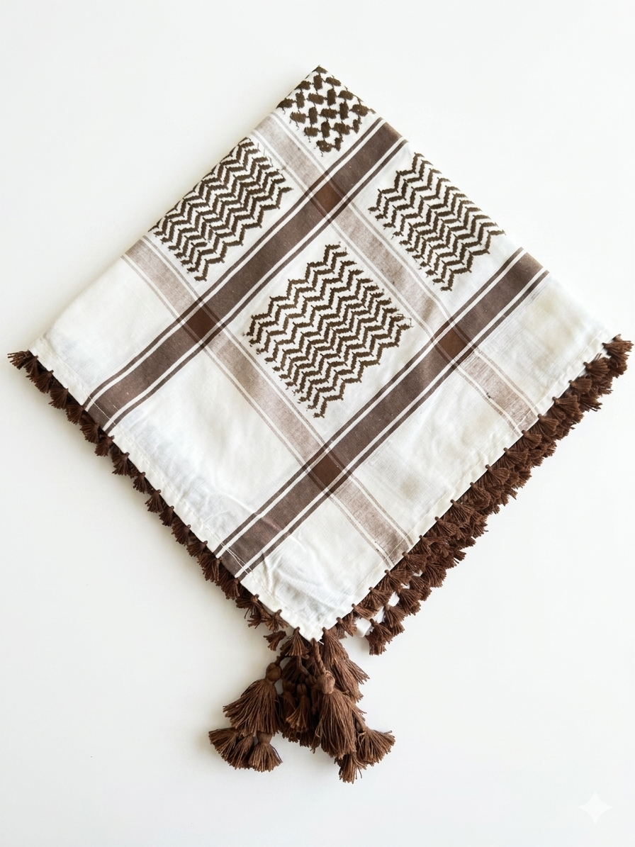Brown & White Kufiya