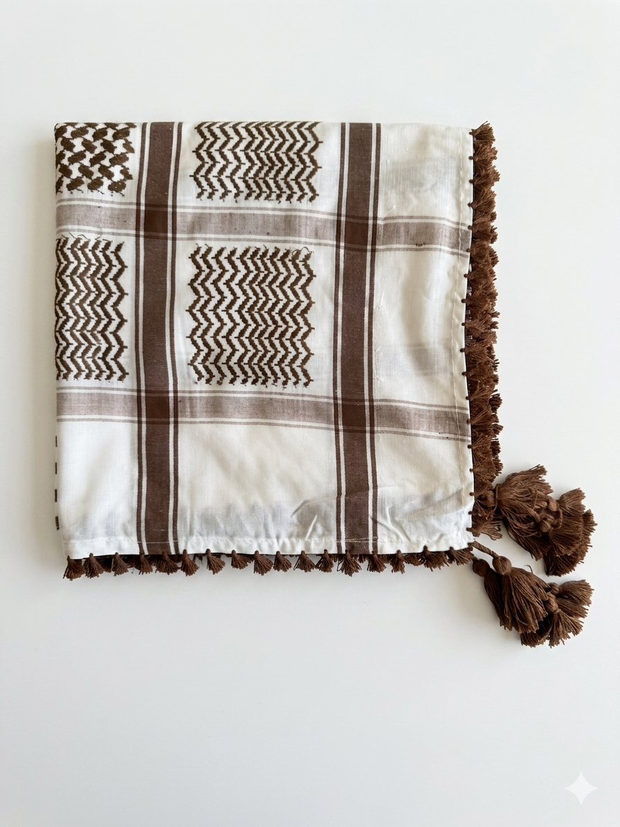 Brown & White Kufiya